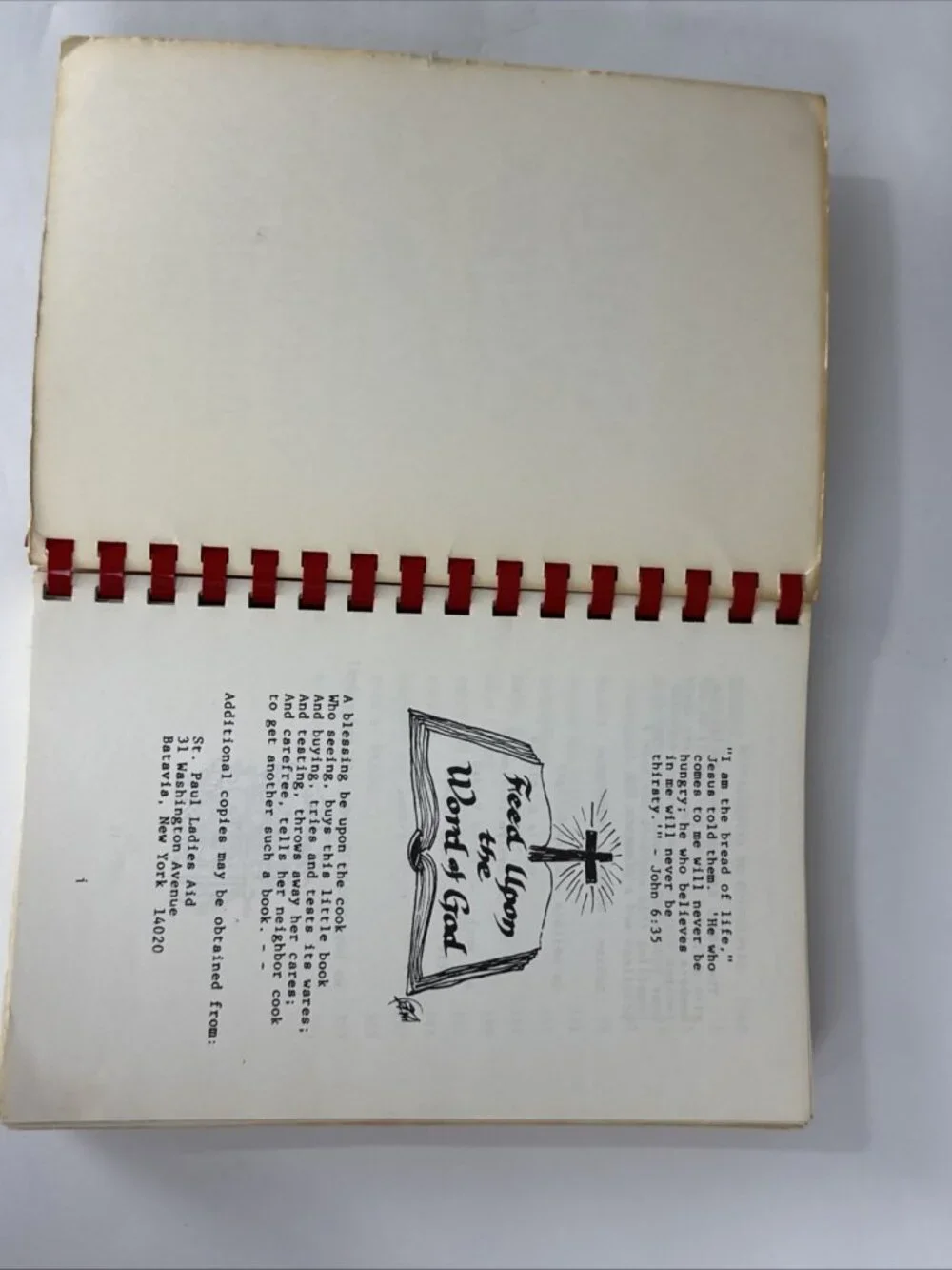 1986 Our Family Recipes Cookbook St Paul Ev. Lutheran Church Batavia New York